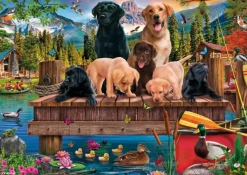 Puzzle A family of Dogs at the Lake
