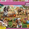Puzzle A garden picnic for dogs and cats
