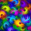 Puzzle Abstract Neon Feathers
