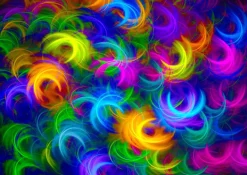 Puzzle Abstract Neon Feathers