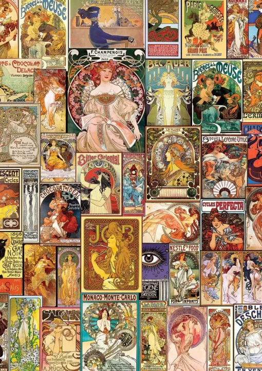 Puzzle Art Nouveau Poster Collage