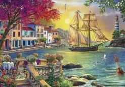 Puzzle Beatiful sunset in the town