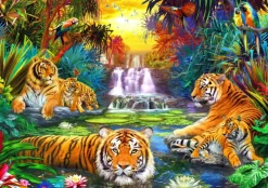 Puzzle Beautiful: Family at the Jungle Pool