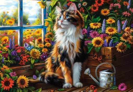 Puzzle Blooming Cat Meditation