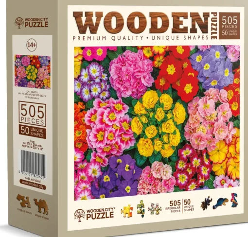 Puzzle Blooming Flowers wooden