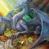 Puzzle Blue Dragon and Treasure MINI
