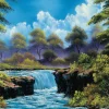 Puzzle Bob Ross: Waterfall in the glade