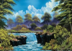 Puzzle Bob Ross: Waterfall in the glade