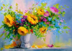 Puzzle Bouquet with Yellow Flowers