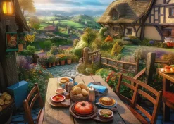 Puzzle Breakfast with a view