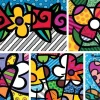 Puzzle Britto - Collage: Hearts and Flowers