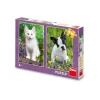 Puzzle Bulldog and kitten 2x48