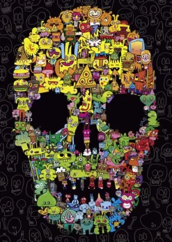 Puzzle Burgerman - Doodle Skull