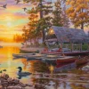 Puzzle Bush: Boathouse with canoes II