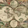 Puzzle Carte du Monde, Produced in Amsterdam, 1689 - 1000