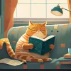 Puzzle Cat and Books