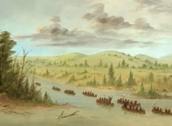 Puzzle Catlin: La Salle's Party Entering the Mississippi in Canoes. February 6, 1682, 1847-1848