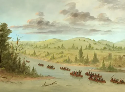 Puzzle Catlin: La Salle's Party Entering the Mississippi in Canoes. February 6, 1682, 1847-1848