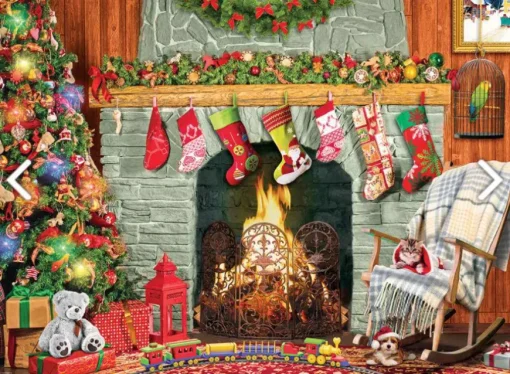 Puzzle Christmas by the Fireplace 500 XXL