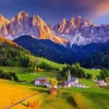 Puzzle Church in Dolomites Mountains, Italy 1000