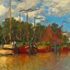 Puzzle Claude Monet - Boats at Zaandam, 1871