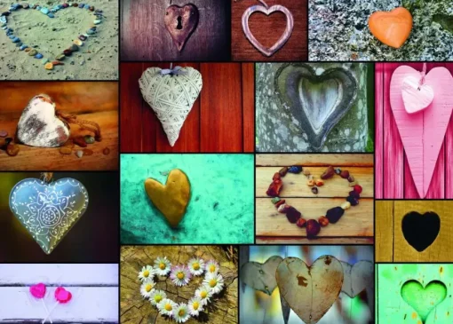 Puzzle Collage Coeurs 500