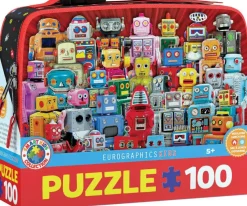 Puzzle Collection Lunch Bag With Puzzle Robots