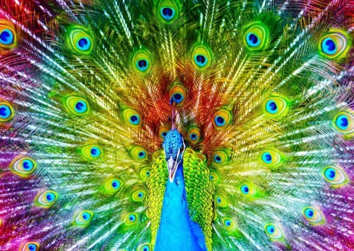 Puzzle Colorful Peacock