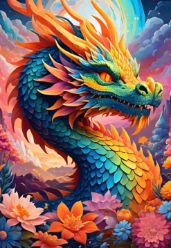 Puzzle Colourful Dragon