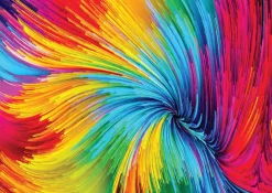 Puzzle Colourful Paint Swirl