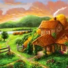 Puzzle Cottage at Dusk