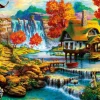 Puzzle Country House by the Water Fall