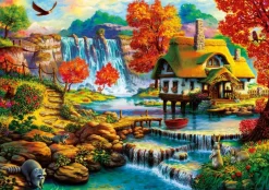 Puzzle Country House by the Water Fall