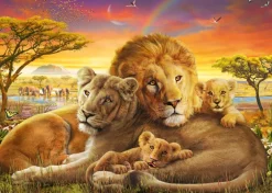 Puzzle Cuddling lion family 1000