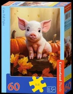 Puzzle Cute Fall Piglet