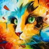 Puzzle Diamant painting: Abstract cat 30x40 cm