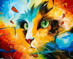 Puzzle Diamant painting: Abstract cat 30x40 cm
