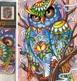Puzzle Diamant painting: A watchful owl 30x40cm 7D