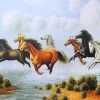 Puzzle Diamant painting: A galloping herd 80x40 cm