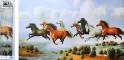 Puzzle Diamant painting: A galloping herd 80x40 cm