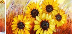 Puzzle Diamant painting: Beautiful sunflowers 80x40 cm