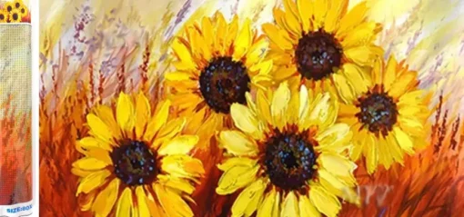 Puzzle Diamant painting: Beautiful sunflowers 80x40 cm