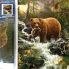 Puzzle Diamant painting: Bear on the hunt 30x40cm
