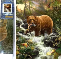 Puzzle Diamant painting: Bear on the hunt 30x40cm