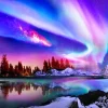 Puzzle Diamant painting: Colorful night 80x40cm
