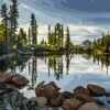 Puzzle Diamant painting: Calm lake 30x40cm
