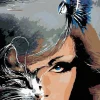 Puzzle Diamant painting: Cat's eye 30x40cm