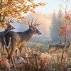 Puzzle Diamant painting: Deer in the morning mist 30x40 cm