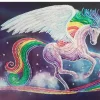 Puzzle Diamant painting: 7D Rainbow unicorn 30x40 cm