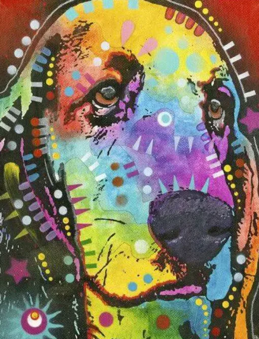 Puzzle Diamant painting: Dog look 30x40cm 7D